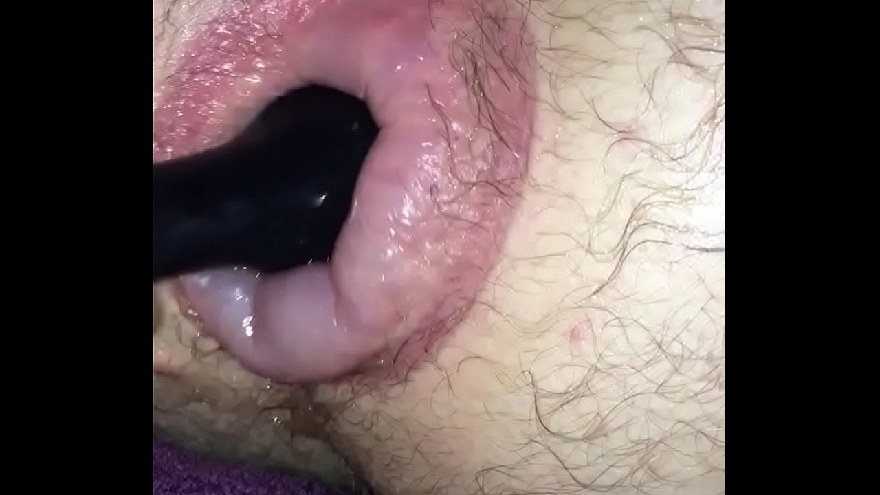 Screwing my puffy man pussy with a toy